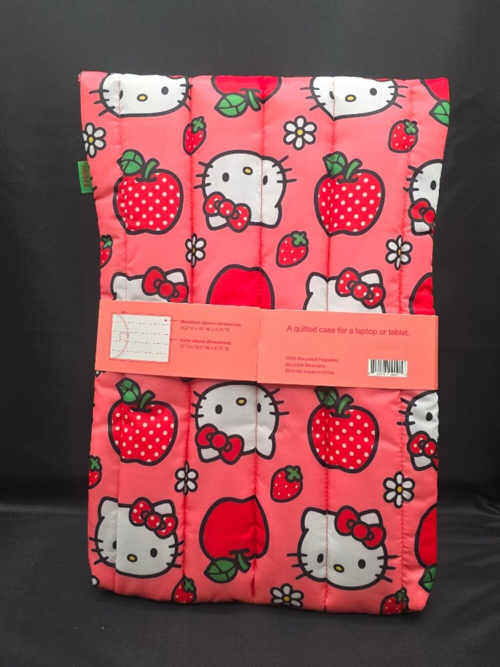 Baggu 16" Puffy Laptop Sleeve in the Hello Kitty Apple print - Picture 2 of 4